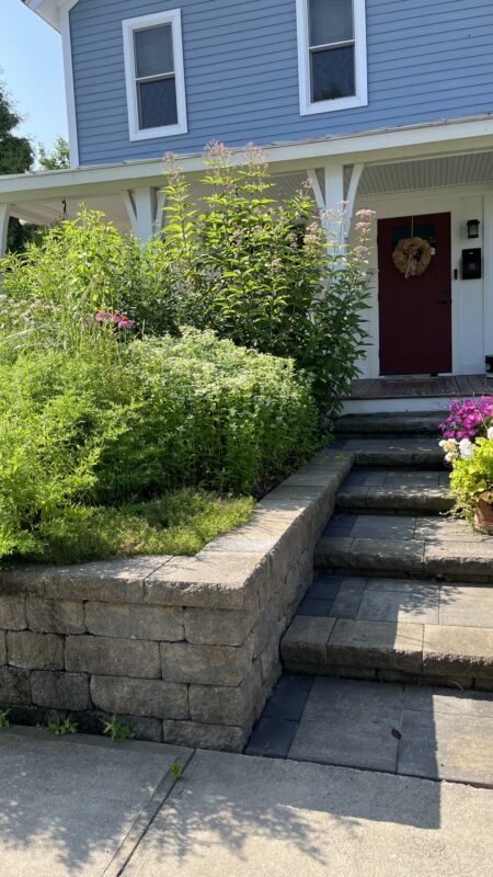 Hillside gardens can be refitted into retaining walls.