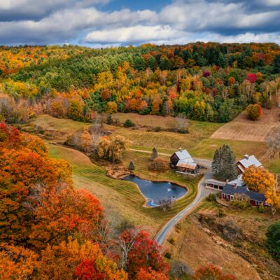Vermont fall foliage views.