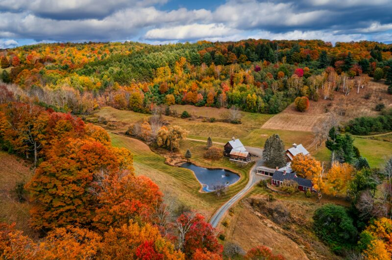 Vermont fall foliage views.