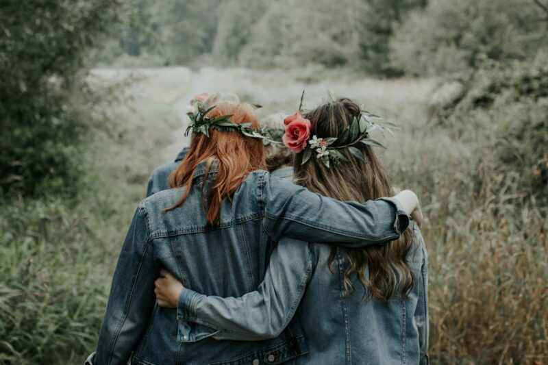 Beautiful friendship + flower crowns.